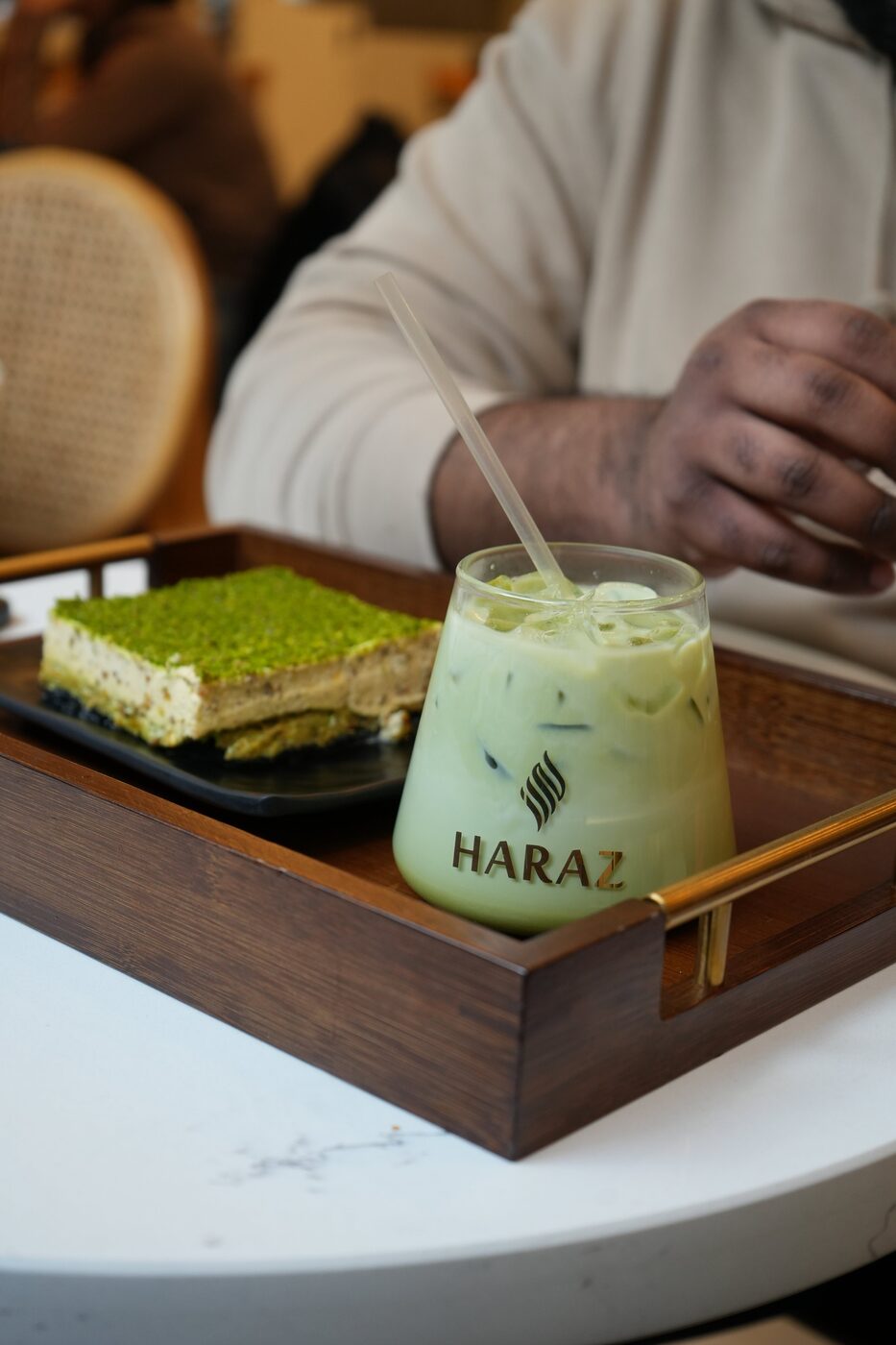 HARA Z green beverage and cake